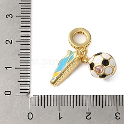 Gestellvergoldete europäische Anhänger aus Messing mit Emaille&nbsp;KK-P279-48G