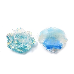 Cabochons en résine opaque bicolore et poudre pailletée&nbsp;RE-CBA7537-03