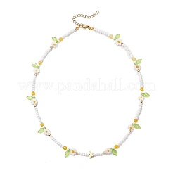 Collane da donna con perline di vetro millefiori e semi di vetro&nbsp;NJEW-MZ00150-02