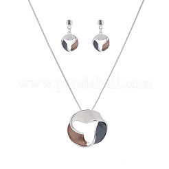 Spiral-Donut-Anhänger aus Zinklegierung mit Emaille-Halsketten und Ohrstecker-Sets für Damen&nbsp;FS-WGCBC97-01