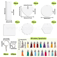 Kit fai da te per realizzare portachiavi con nappine in acrilico e finta pelle scamosciata&nbsp;DIY-SP0002-45