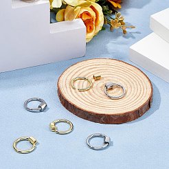 6 Stück 2 Farben Messing Schraubkarabinerverschluss Charms&nbsp;KK-HS0001-08