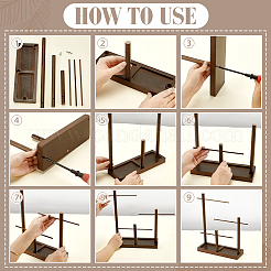 Expositor organizador de pulseras de madera con barra en T de 3 nivel&nbsp;ODIS-WH0099-153