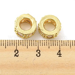 Messing Mikro ebnen Zirkonia European Beads&nbsp;KK-H452-06G