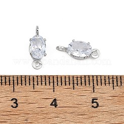 Charms conectores ovalados de latón pavé con circonitas cúbicas de Shegrace&nbsp;XGRQ2O873-437A-P