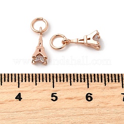 Breloques en laiton avec zircone cubique de micro pave&nbsp;ZIRC-G133-04RG-1