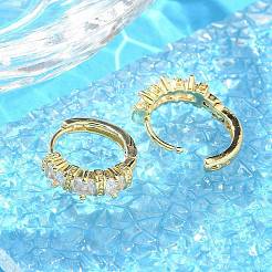 Messing Micro Pave klare Zirkonia Creolen&nbsp;EJEW-C122-02G