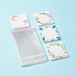 40 pz 4 stili quadrati di carta floreale fermagli per capelli schede video&nbsp;DIY-FS0004-22