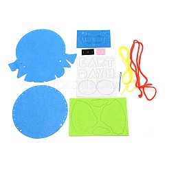 The earth day theme diy erdförmige beutel-kits aus nicht gewebtem stoff cartoon&nbsp;DIY-WH0001-40