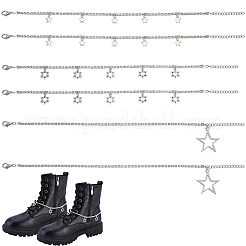 6 stücke 3 arten legierung strass anti-lose high heel schnürsenkel kette&nbsp;AJEW-PH0007-79