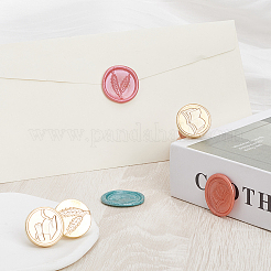 3 Stile Graduierung Thema goldenen Ton Messing Wachs Siegel Stempel Kopf&nbsp;AJEW-CP0007-50A-04
