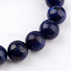 Natürliche Lapislazuli (gefärbte) runde Perlen-Stretch-Armbänder&nbsp;BJEW-JB02271-01