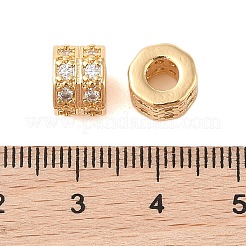 Messing Micro Pave klare Zirkonia europäische Perlen&nbsp;KK-B100-017G