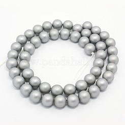 Runde Schale Perle frosted Stränge&nbsp;X-BSHE-I002-8mm-223