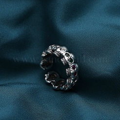 Messing Strass Totenkopf offene Manschettenringe für Unisex&nbsp;PW-WGC11C2-01
