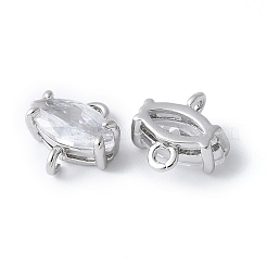 Breloques de connecteur en laiton pavé de zircone cubique&nbsp;KK-F892-53P-12