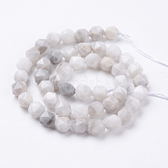 Natürliche weiße Crazy Lace Achat Perlen Stränge&nbsp;G-J376-14-8mm