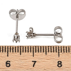 Componenti per orecchini a bottone tondo piatto in acciaio inossidabile 304&nbsp;STAS-D389-04A-P
