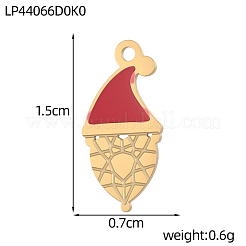 Weihnachtsanhänger aus Edelstahl 304 mit roter Emaille&nbsp;SA-OY003-74G-01