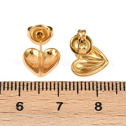Boucles d'oreilles à tige en forme de cœur en acier inoxydable 304&nbsp;EJEW-I320-24G-03