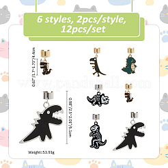12 pz 6 stili dinosauro lega smalto stetoscopio ciondolo decorazioni&nbsp;HJEW-FH00127