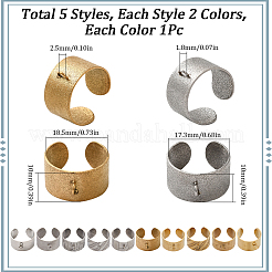 10 stücke 10 arten 304 edelstahl offene manschette ring komponenten&nbsp;STAS-SC0009-07