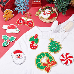 12 pz 12 stile tema natale asciugamano ricamo panno ferro su/cucire sulle toppe&nbsp;PATC-FG0001-47