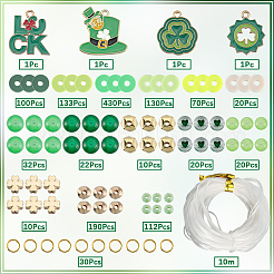 Kit de fabrication de bracelets multicouches en perles d'argile polymère à faire soi-même sur le thème de la Saint-Patrick&nbsp;DIY-SC0028-61