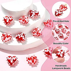 10pcs 2 Farben handgemachte Bunte Malerei-Perlen&nbsp;LAMP-CJ0003-10