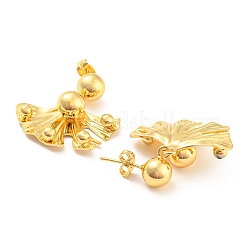 Boucles d'oreilles pendantes en forme d'éventail en laiton plaqué en rack&nbsp;EJEW-A028-05G