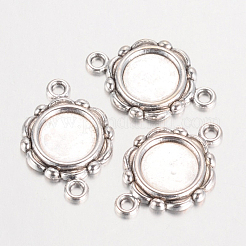 Impostazioni di collegamento in lega cabochon lunetta stile tibetano&nbsp;TIBEP-0578-S-LF