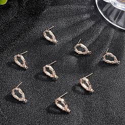 10 pieza de fornituras de aretes de latón&nbsp;KK-BBC0003-71