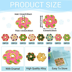 160 pz. 8 tappi per perline in lega smaltata colorata&nbsp;FIND-TA0008-38