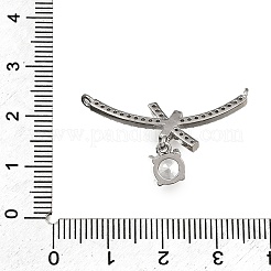 Breloques de connecteur en laiton micro pavé de zircone cubique transparente&nbsp;CU-CBA3569-04P-A