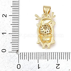Pendenti natalizi in ottone micro pavé di zirconi cubici smaltati&nbsp;KK-B164-01G-03