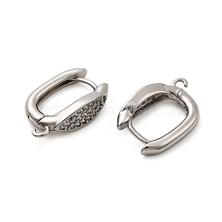 Accesorios para pendientes de aro con micropavé de circonita cúbica y ojo de caballo de latón&nbsp;KK-C134-25P