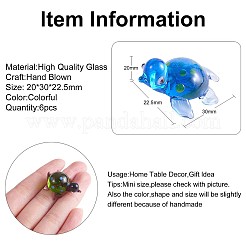 6 Stück handgefertigte Mini-Schildkrötenfiguren Meeresschildkröten kleine Figuren mundgeblasene Kunstglasschildkrötenfiguren Meeresglastierstatue niedliche Miniaturgartendekoration Schildkrötengeschenk&nbsp;JX531A