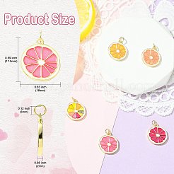 5 pièces 5 couleurs pendentifs en laiton émaillé&nbsp;KK-CJ0004-35