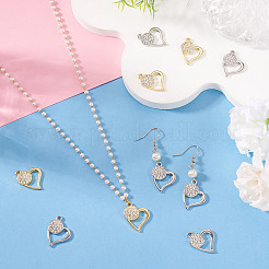 16 pendentif en alliage plaqué or 2 couleurs avec strass micro pavés&nbsp;FIND-TA0010-16