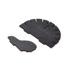 Ripiano espositore in cristallo nero sospeso in legno&nbsp;ODIS-G015-01B