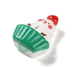 Cabujones decodificados de resina opaca con tema navideño&nbsp;RESI-F053-D04