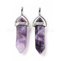 Colgantes puntiagudos de cristal de cuarzo natural doble terminado&nbsp;G-F295-05Q