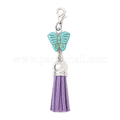 Pendentifs décoratifs en forme de papillon en turquoise synthétique&nbsp;HJEW-JM03736