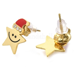 Ohrstecker aus Emaille aus 304 Edelstahl&nbsp;EJEW-I316-02G