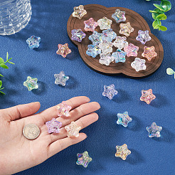 100pcs perles acryliques transparentes de placage uv&nbsp;OACR-TA0005-08