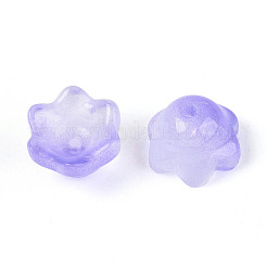 Capuchons de perles de verre transparents bicolores peints à la bombe&nbsp;A-GLAA-Q089-002B-004