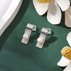Natürliche Perle Ohrstecker&nbsp;EJEW-P286-48P