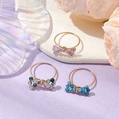 3 pz 3 stili fiocco naturale apatite e muschio agata e ametista anelli perline set&nbsp;RJEW-TA00148