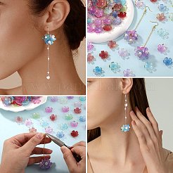 210 capuchon de perles en acrylique de 6 couleurs.&nbsp;OACR-SZ0001-47
