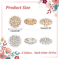 20 stücke 2 farben zink-legierung strass schmuck druckknöpfe&nbsp;FIND-WR0010-40